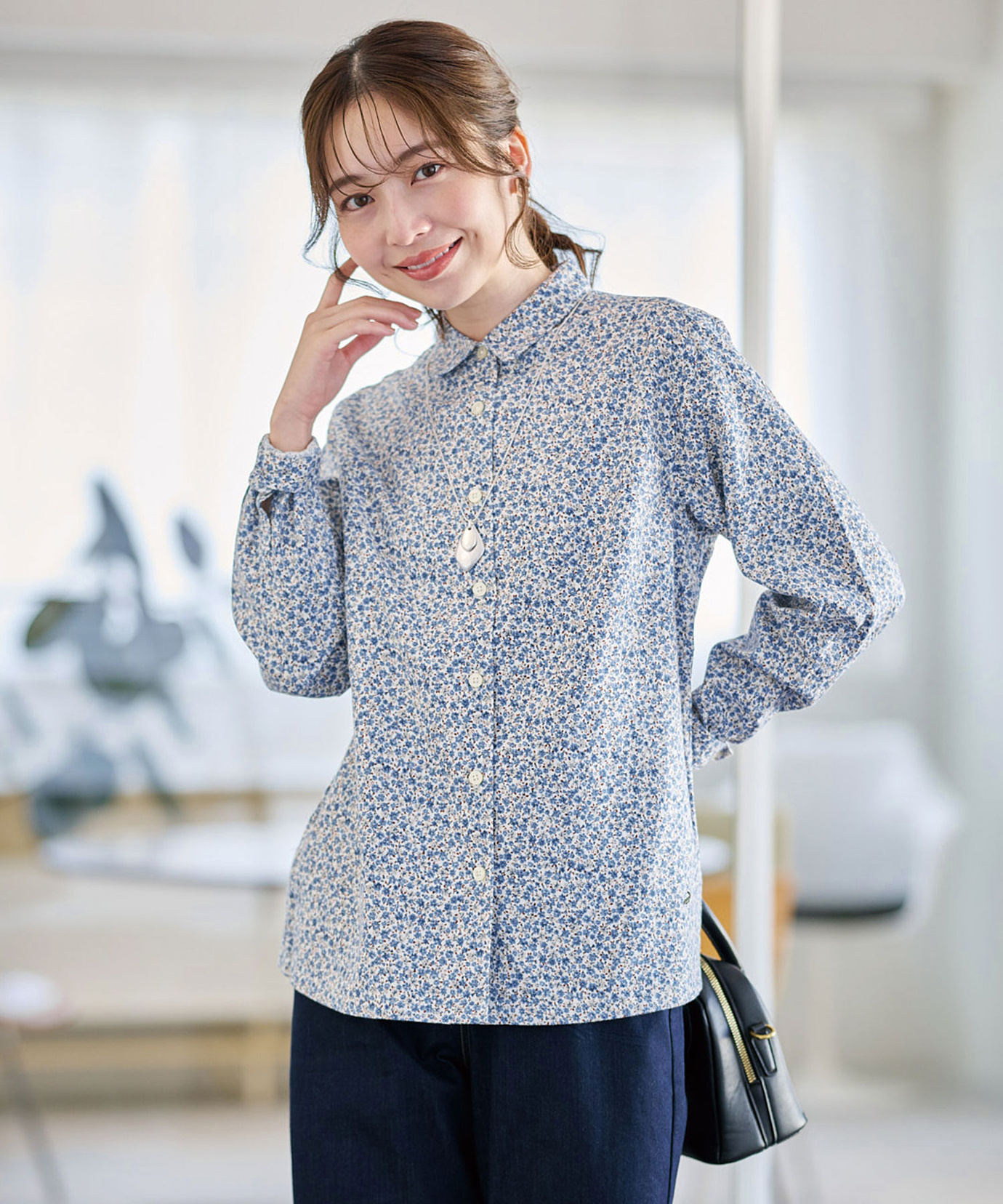 レディース 小花柄プリント ブラウス通販 [0301-55115] - クロコダイル