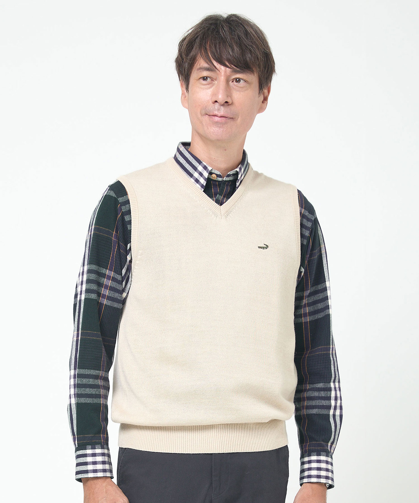 メンズ 10ゲージVネックベスト【洗濯機洗いOK】通販 [1603-06582