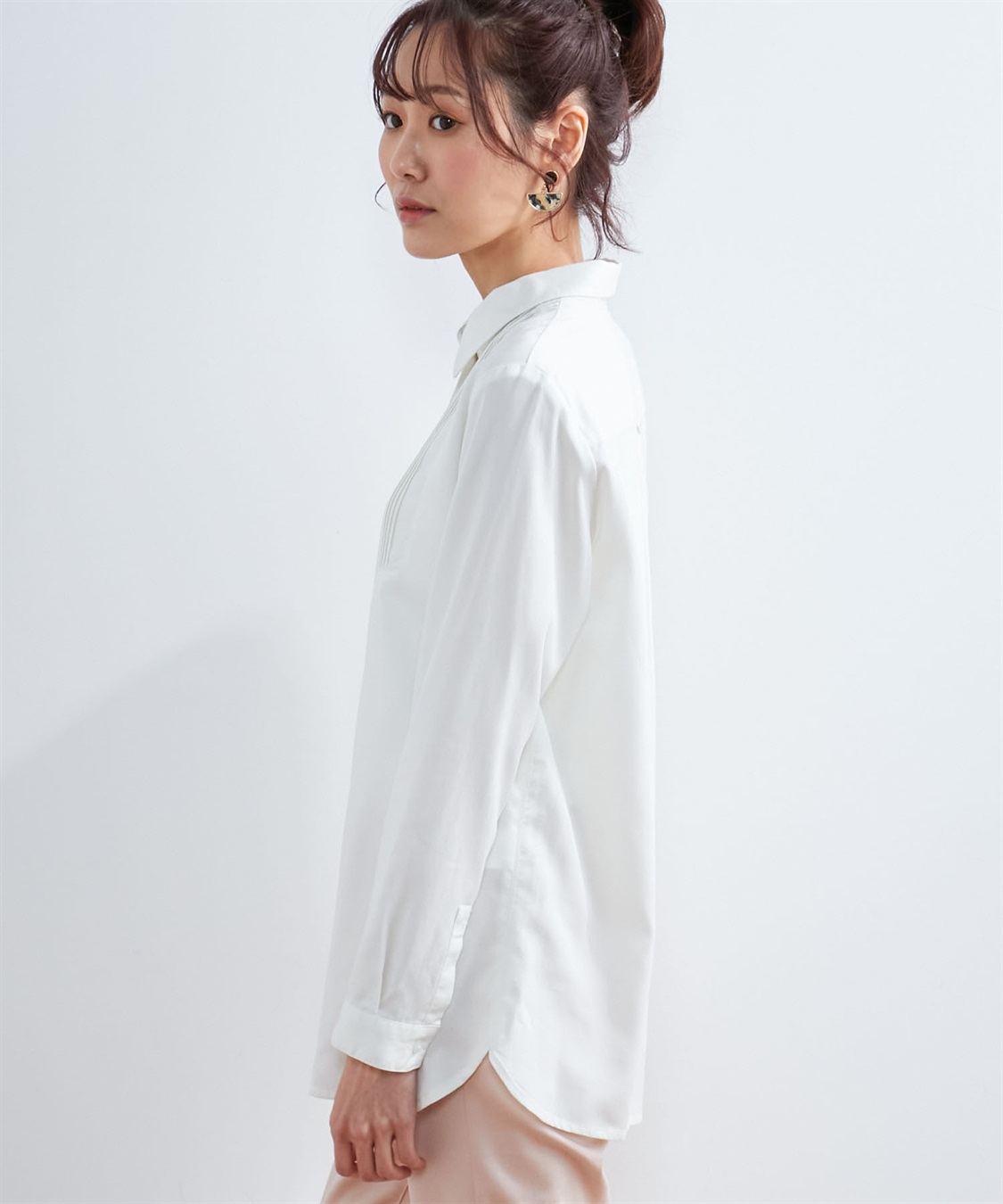 ☆まさみ‼️✿ハグオーワー✚クロス&クロス長袖ピンタックブラウス