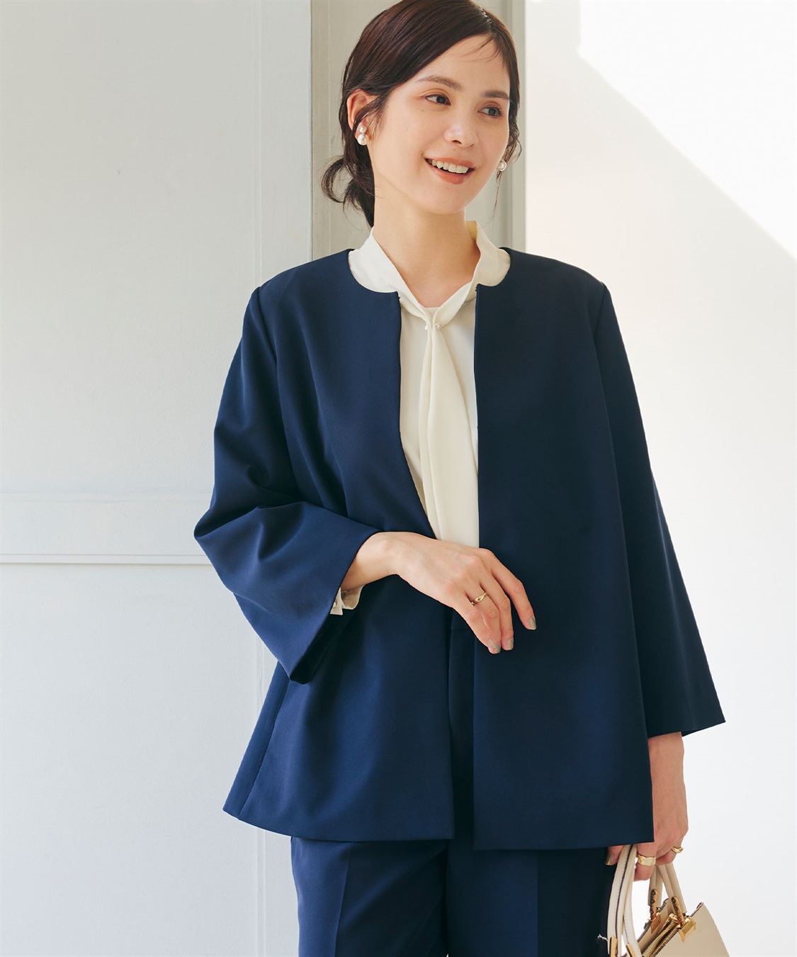 洗える・シワになりにくい》正解Aラインフレアジャケット CROSS