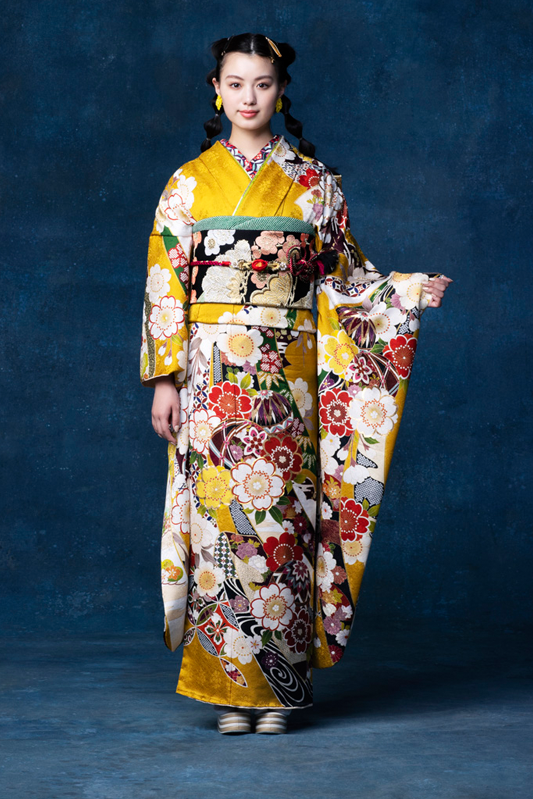 FURISODE MAG A-318 #黄色 #橙色 #yellow #orange 振袖 | 名古屋・岐阜