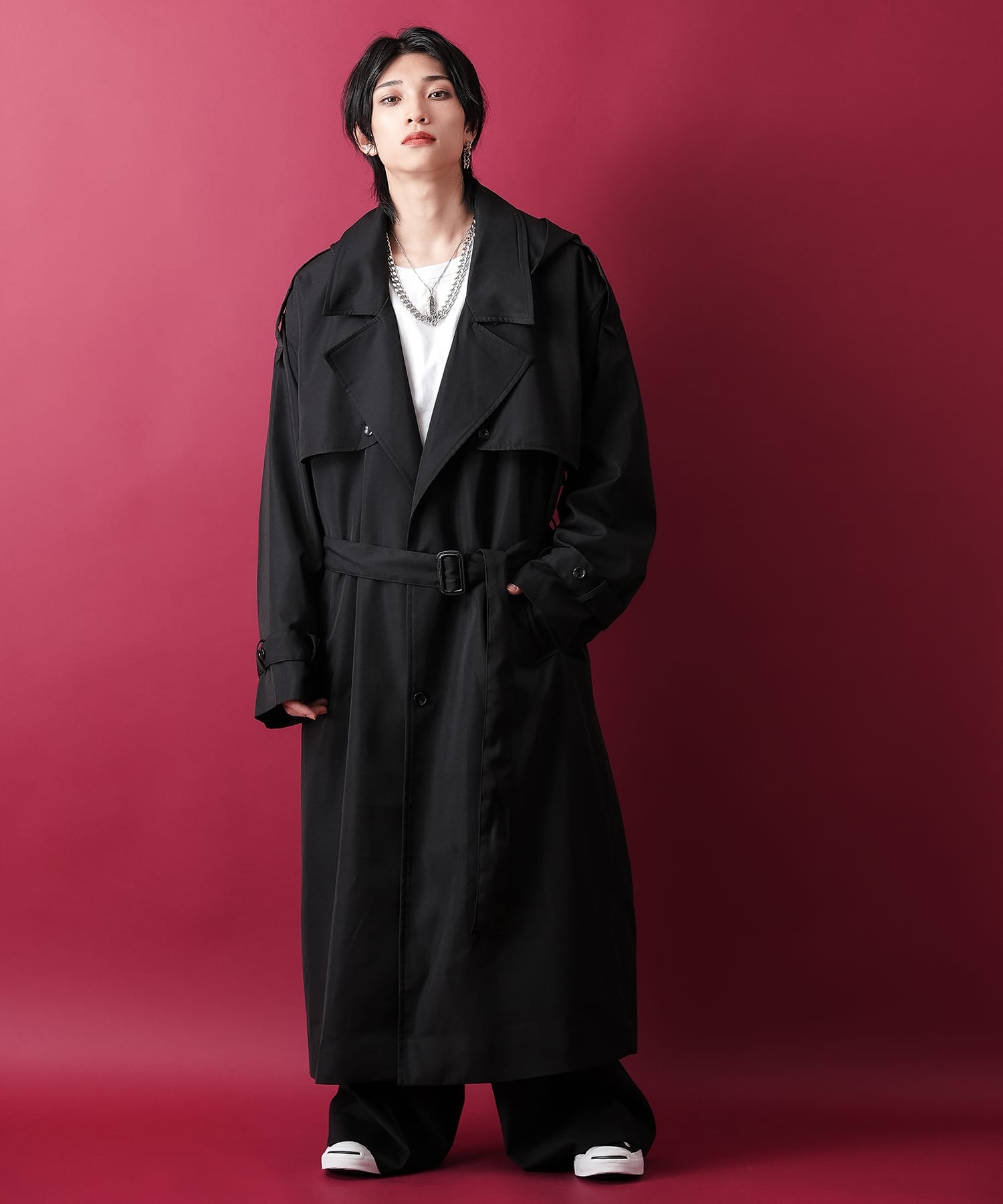 スーパーロング＆オーバーサイズフーディートレンチコート / ロング