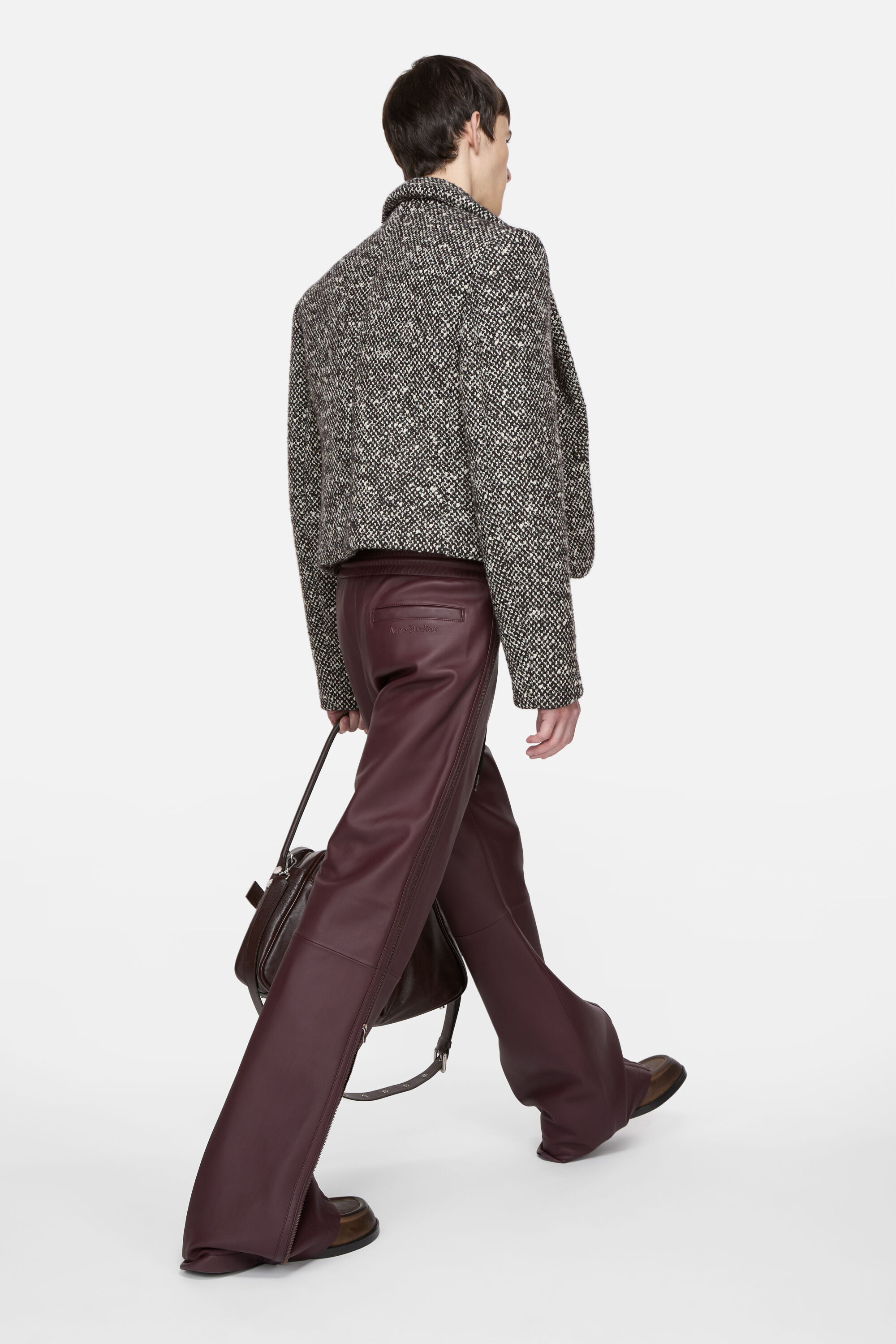Acne Studios - レザートラウザーズ - バーガンディ