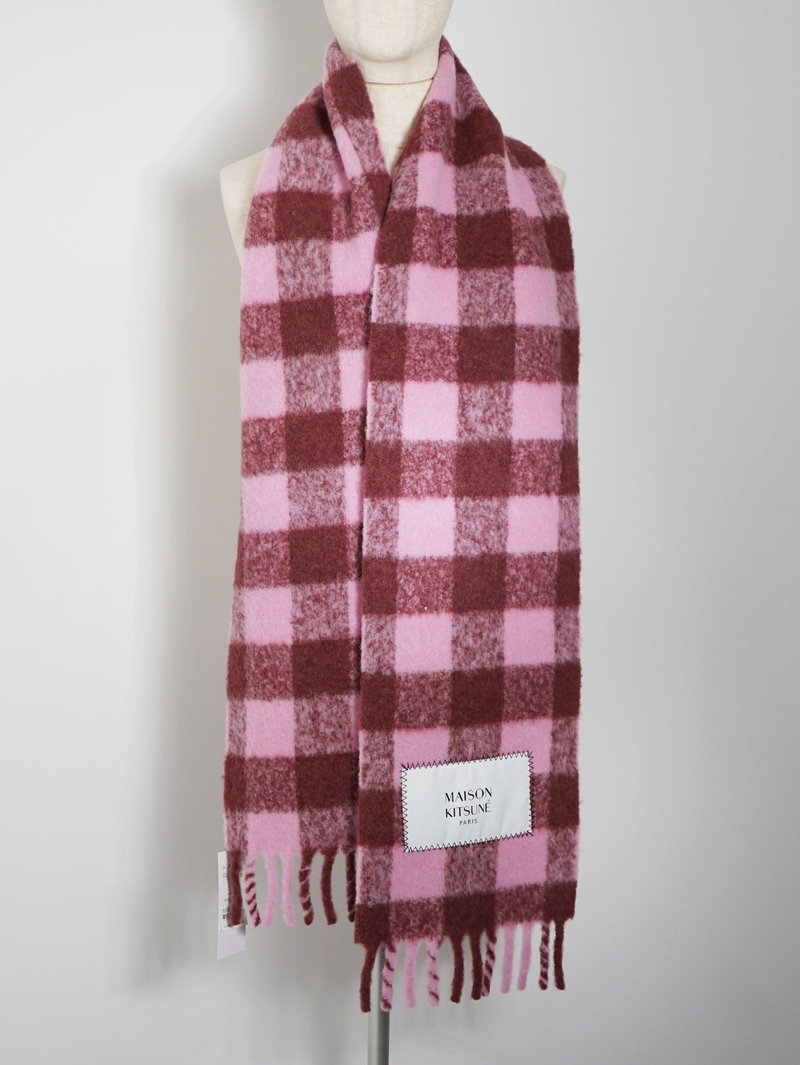 MAISON KITSUNÉ - アルパカ ストライプ マフラー - CHECK BRUSHED