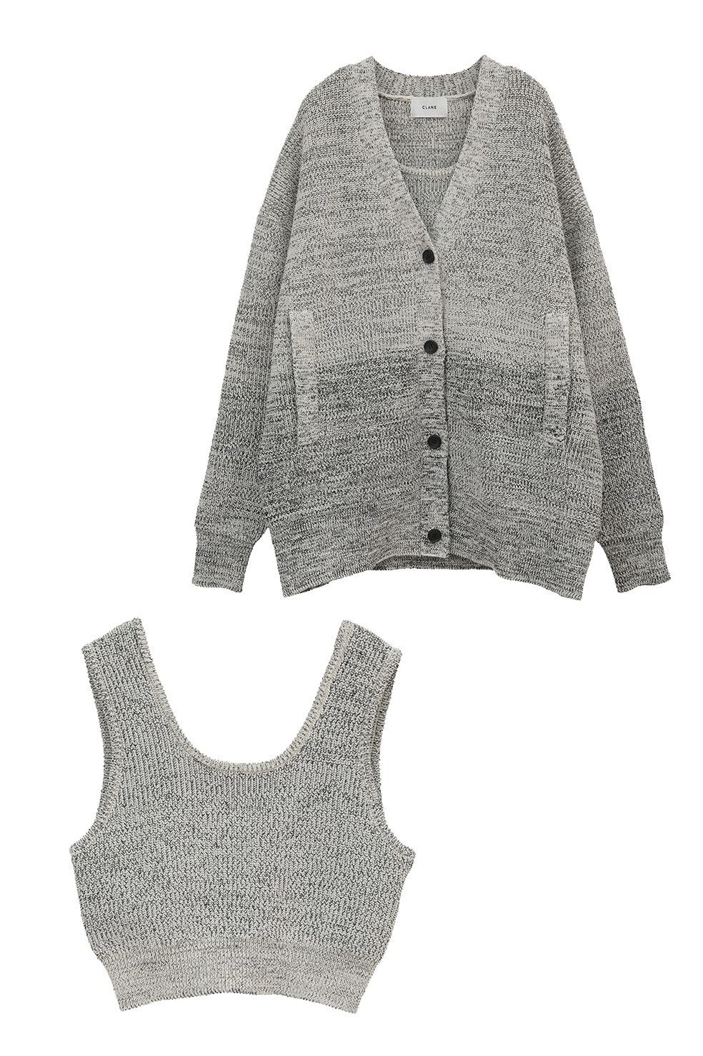 CLANE - BUSTIER SET KNIT CARDIGAN - MIX - カーディガン ショート