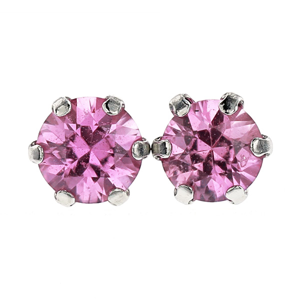 ピンクサファイア ピアス 0.2～1.1ctup(Total) ラウンドカット