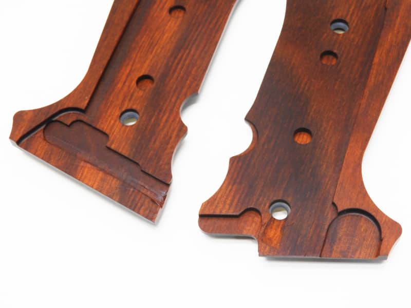 アルタモント] ベレッタ M92F用 チェッカー 木製グリップ 茶 (中古)の