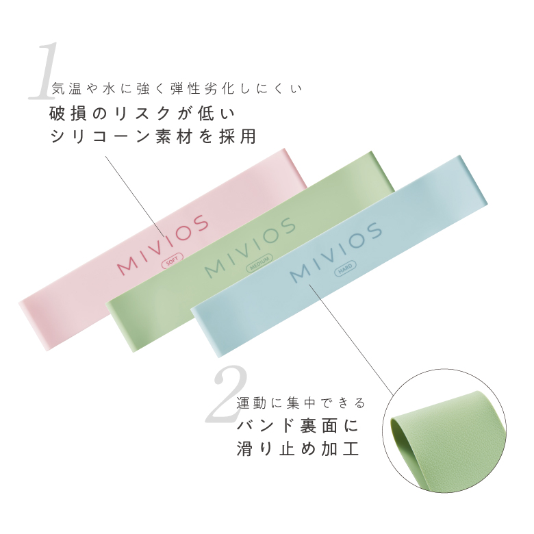 MIVIOS エクササイズバンド3種セット MVS505 (新品)