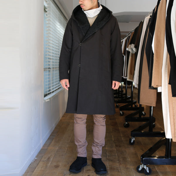 KAZUYUKI KUMAGAI ラバークロス x ウールメルトン フーデッドコート