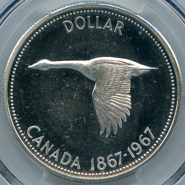 カナダ 建国100周年記念 1967年 1ドル 銀貨 PCGS PL66CAM | ARK