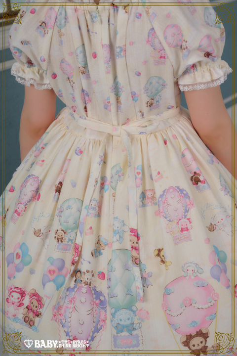 くみゃちゃんのふわふわお空でTea PARTY柄ワンピース＆くみゃみみ