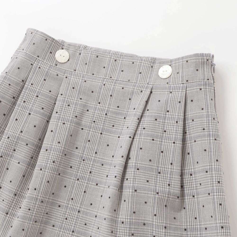 日本製】【お揃い】チェックフロッキードットスカート(100~140cm