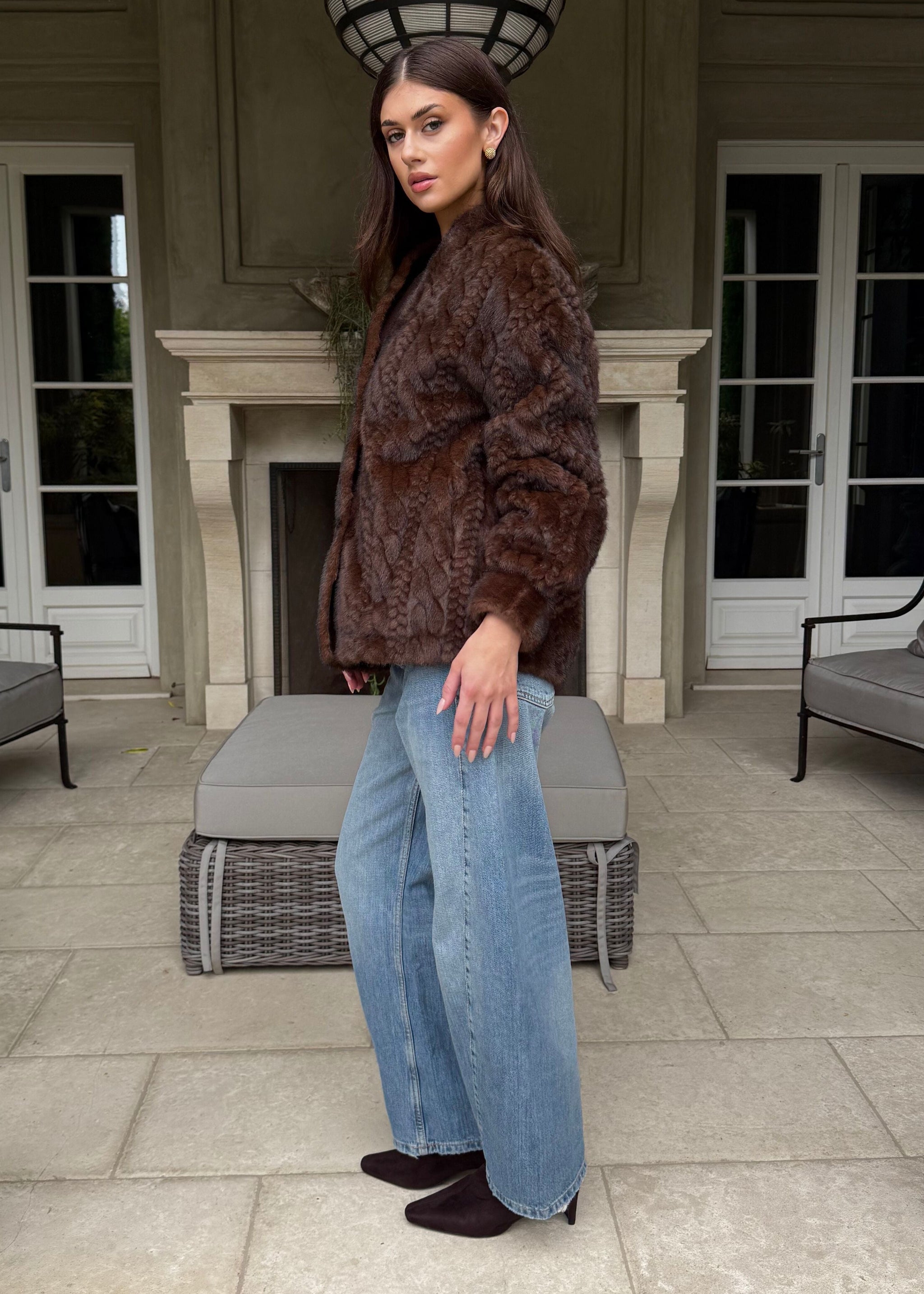 Hollis Braided Texture Long Sleeve Faux Fur Coat – Benaar LA