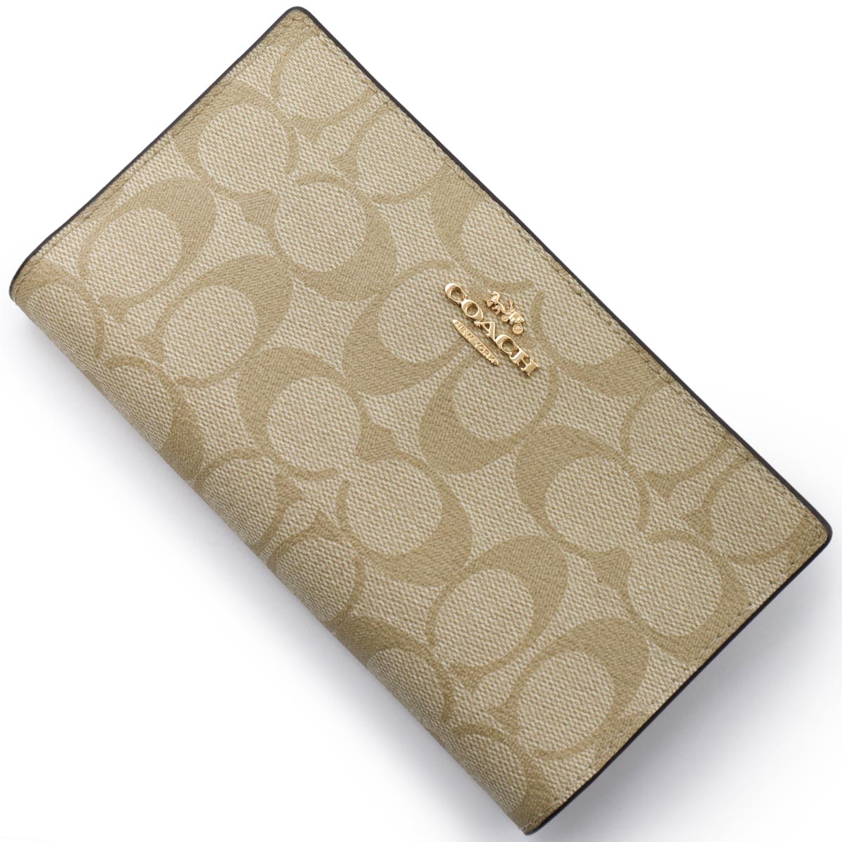 コーチ 長財布 財布 レディース シグネチャー ライトカーキベージュ