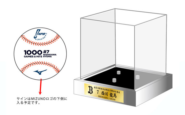 西川龍馬選手「通算1000試合出場＆1000安打」達成記念グッズ第2弾