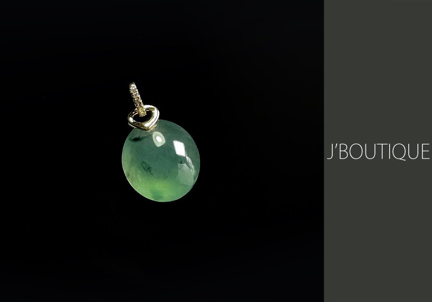 ミャンマー産天然無処理翡翠 プレート ジュエリー ピアス 艶緑 K18