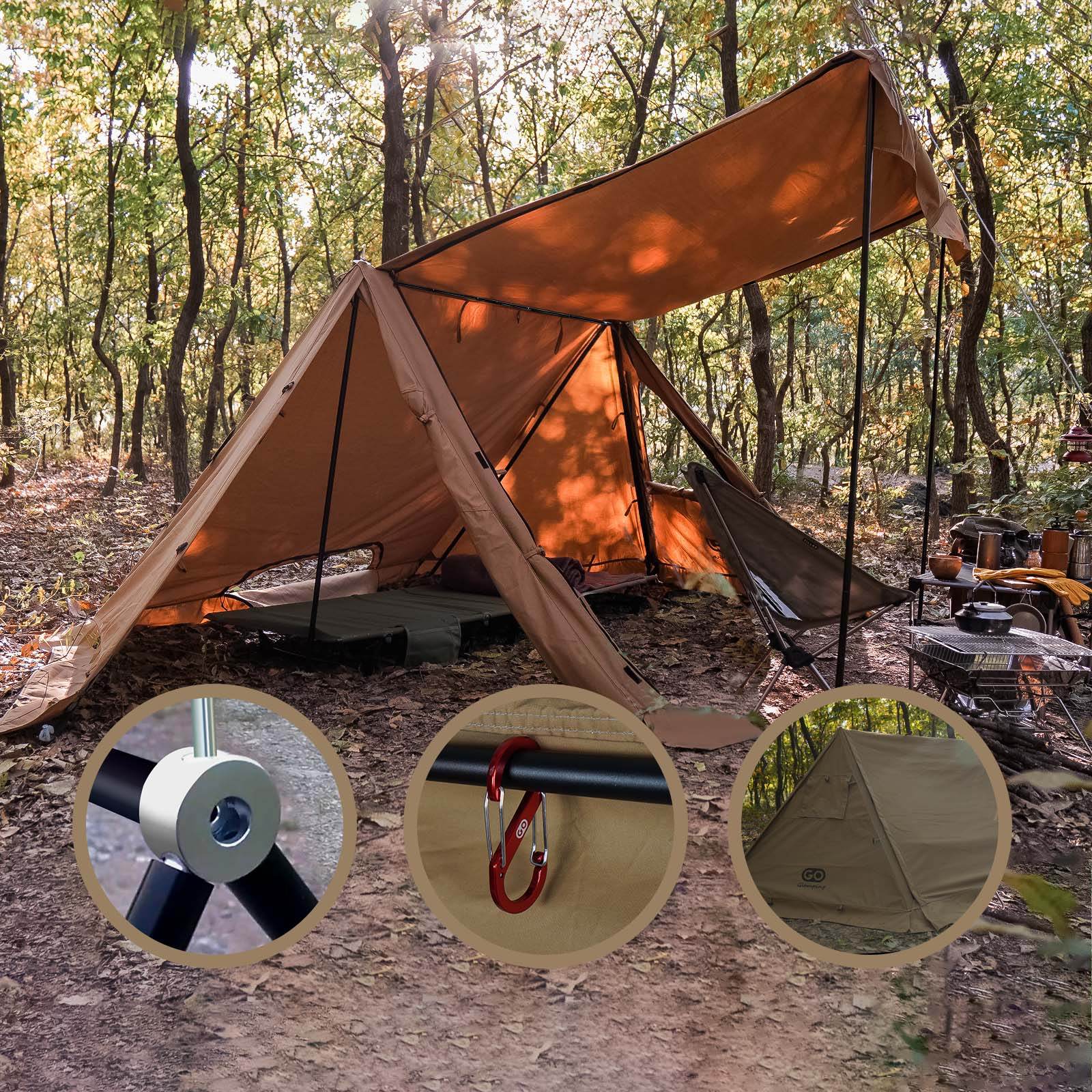 タイムセール中】G・G PUP/2.0パップテント専用の二又ポールと横接続