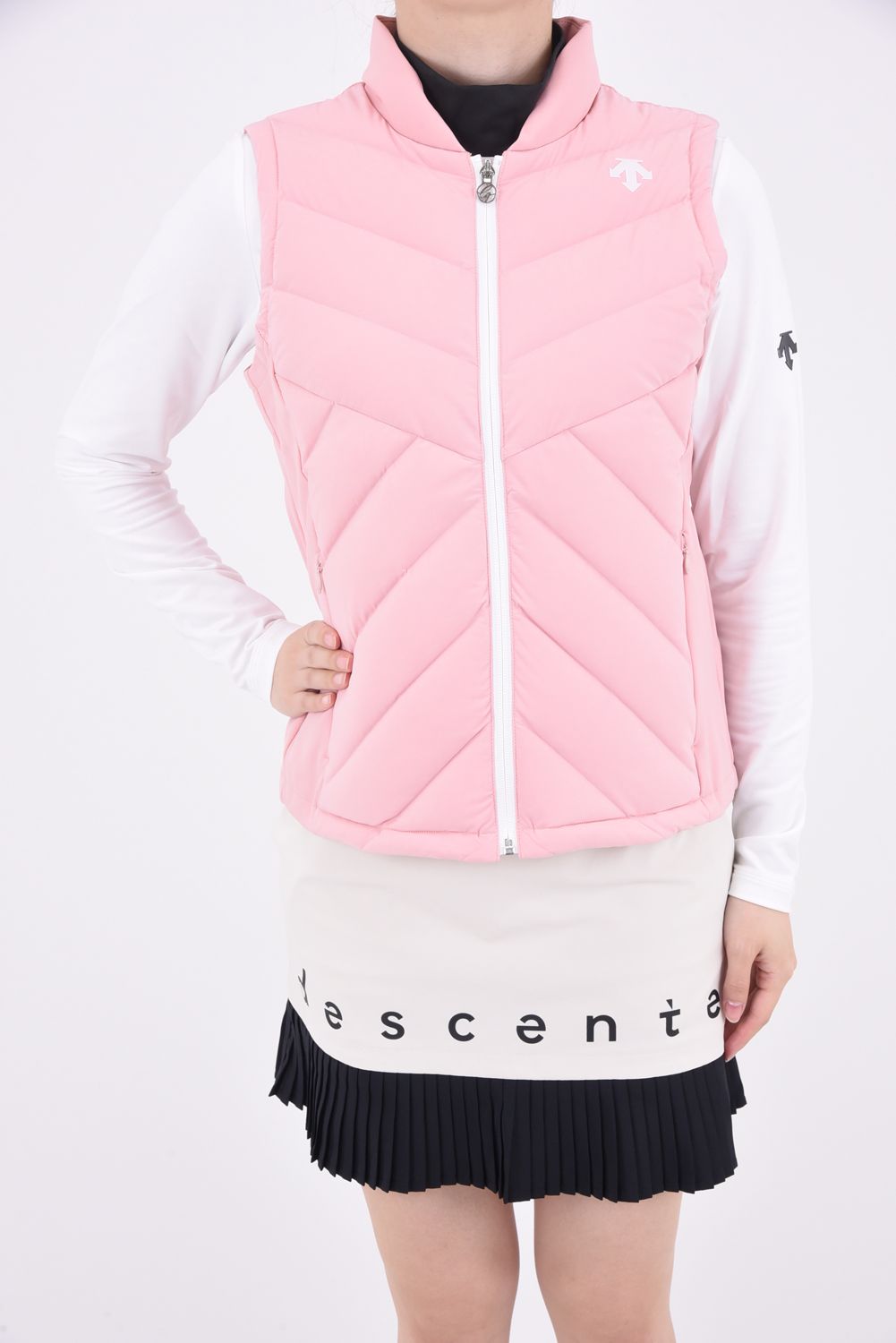 DESCENTE GOLF - 【レディース】 フルジップ ダウンベスト (ピンク