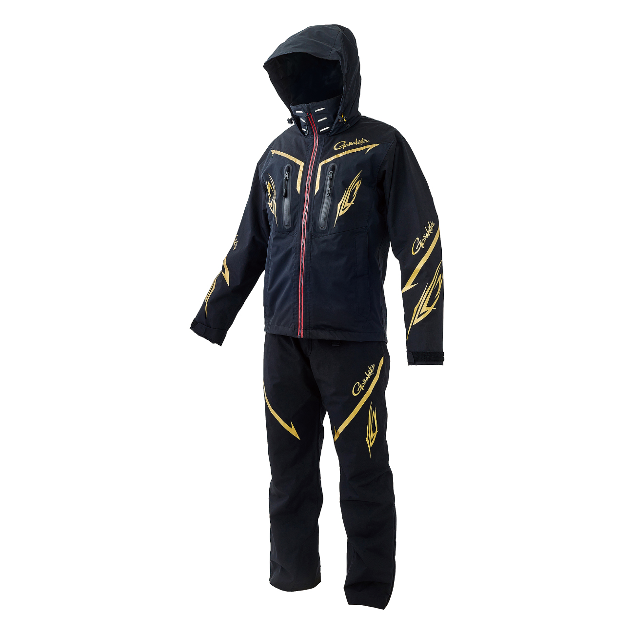 ジャンク品】がまかつGM3500 ゴアテックスレインスーツ ブラック