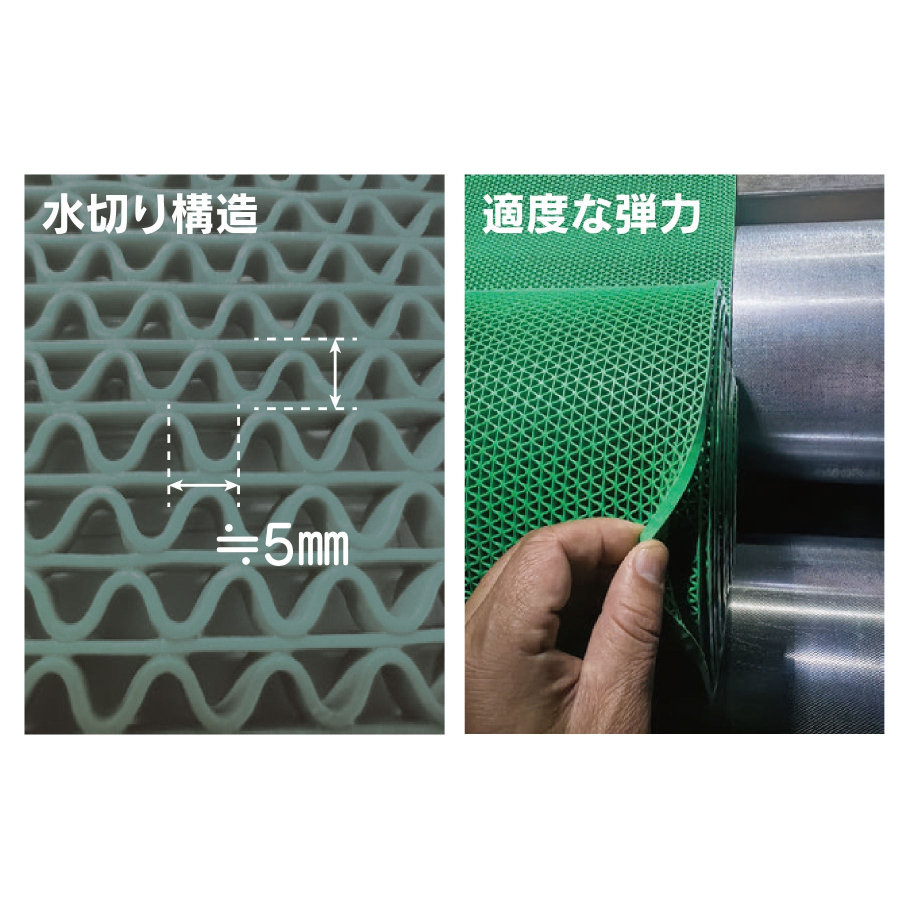 セーフティ歩行者マット緑（水切り仕様）900mmⅹ10m – GREEN
