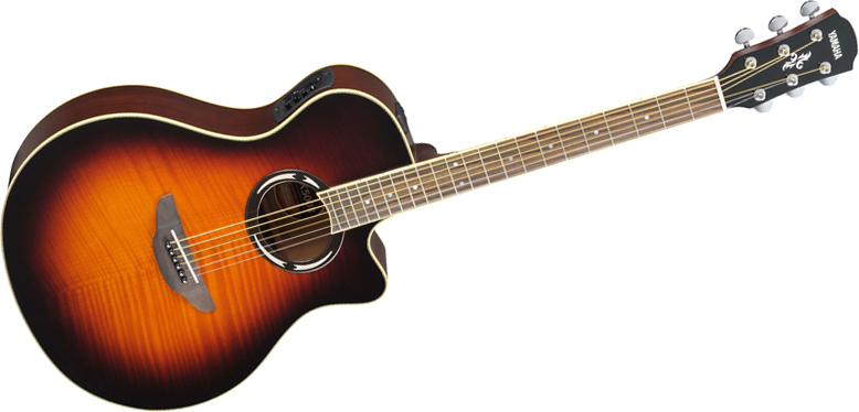 Yamaha APX500II-OVS Acoustic Electric Guitar Flame Top, Old Violin