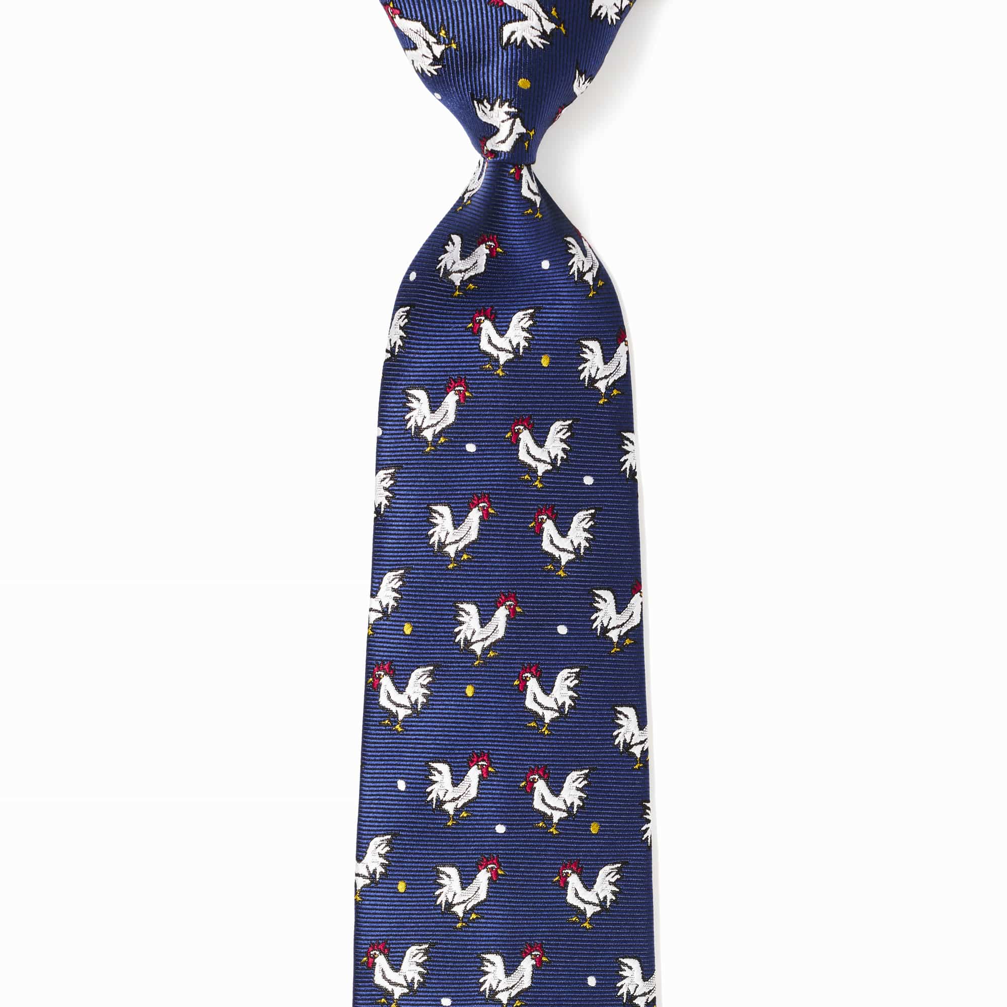 オンドリとタマゴ(ネイビー): ネクタイ | 銀座田屋