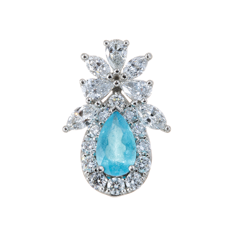 GSTV PT950 ブラジル産パライバトルマリン ダイヤ ペンダントトップ