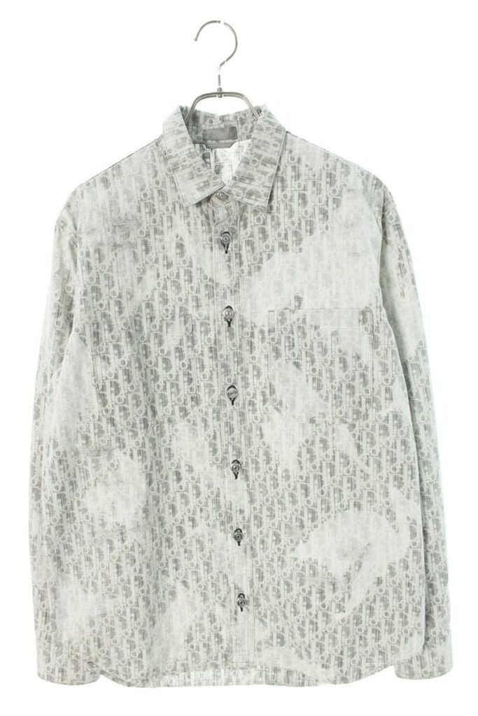 ディオール DIOR 113D585BY503 ブリーチ加工オブリーク総柄コットン