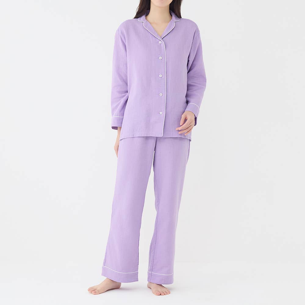 綿100％ Wガーゼ 】パジャマ 長袖長パンツ 【送料無料】 GL2511