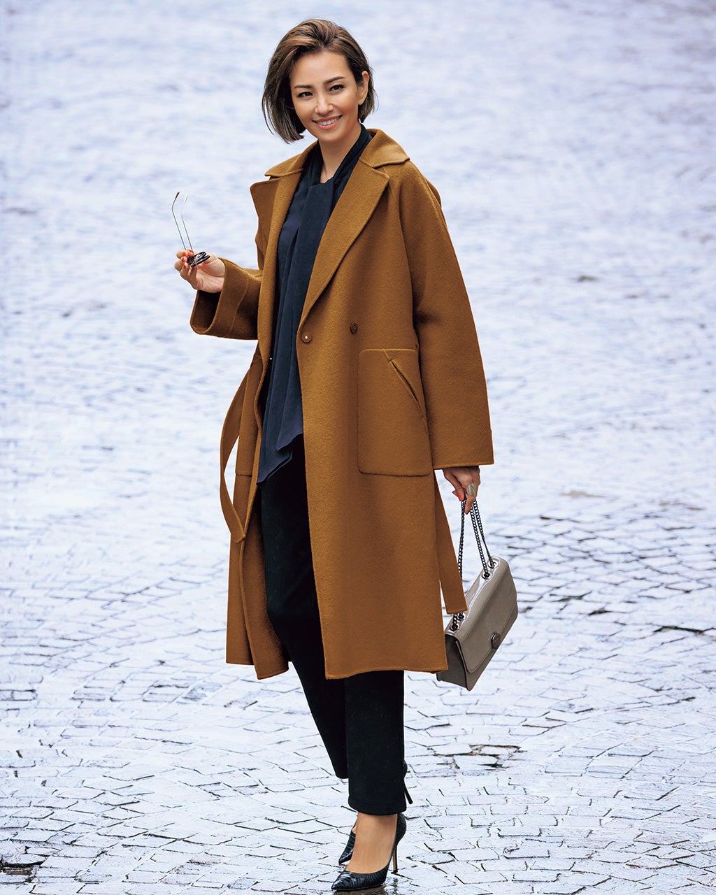 カシミヤ混ウールリバー／チェスターコート/DoCLASSE