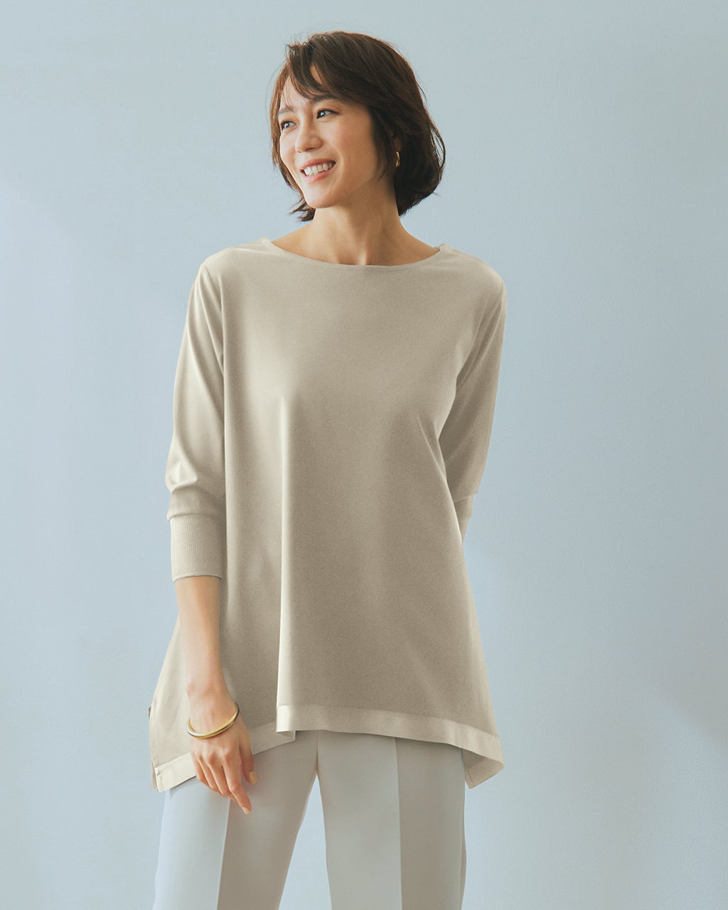 レディース Tシャツ・カットソー（七分袖）（グレー）一覧/40代50代