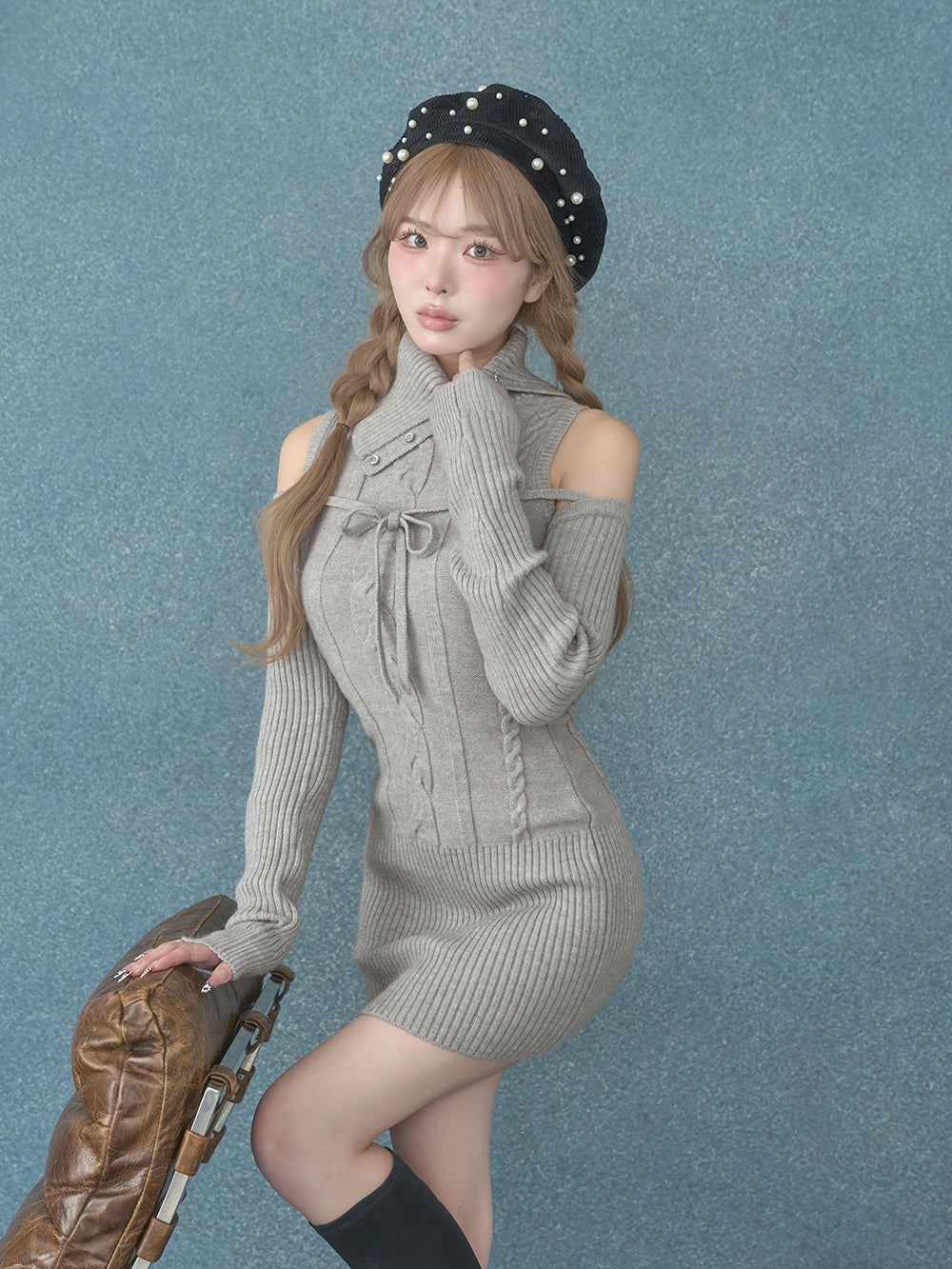 デザインネックニットミニワンピース – Darich (ダーリッチ)