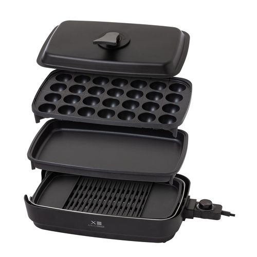 ホットプレート3枚組 XGRILL TRIPLE YHP-TX130(B) YAMAZEN 焼き物器