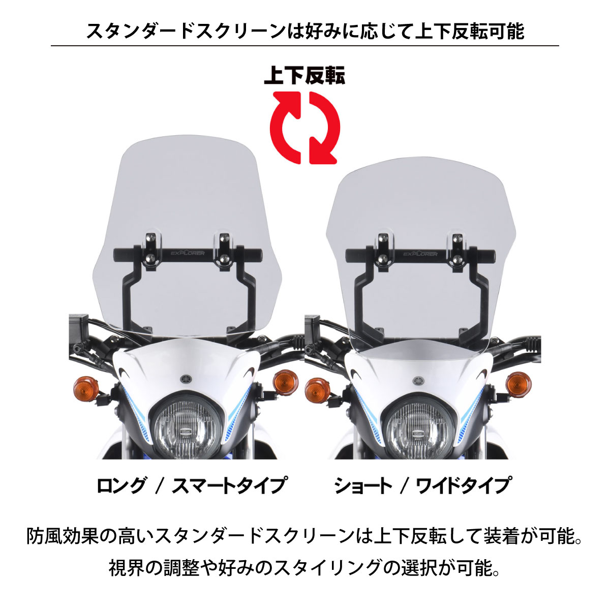 ZETA RACING エクスプローラーウィンドシールド ユニバーサル