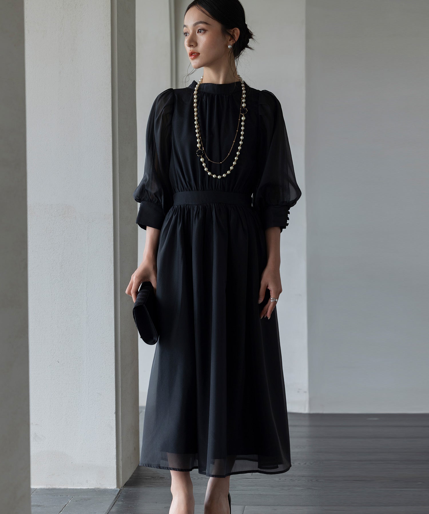 ワンピース オーガンジー 結婚式 フォーマル パーティードレスdsn0046