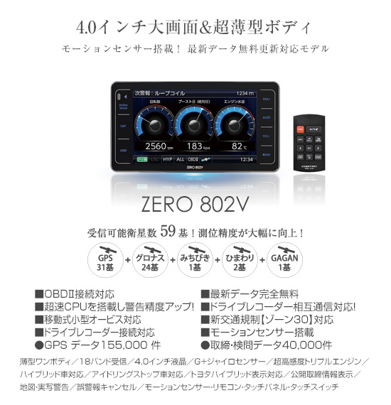 ドライビング・セーフティ・センサー ZERO 802V | COMTEC 株式会社