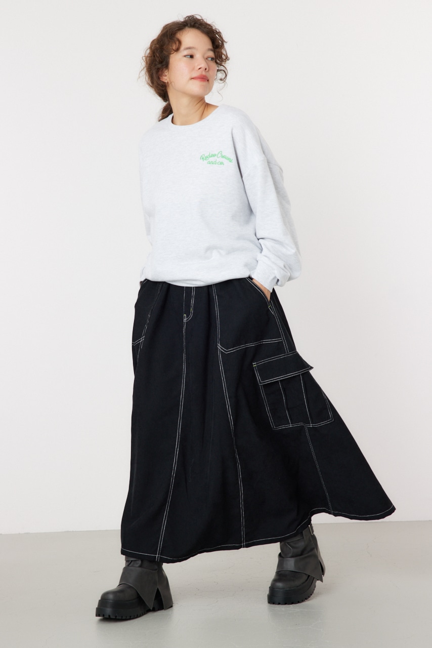 RODEO CROWNS WIDE BOWL | コーデュロイステッチフレアカーゴスカート