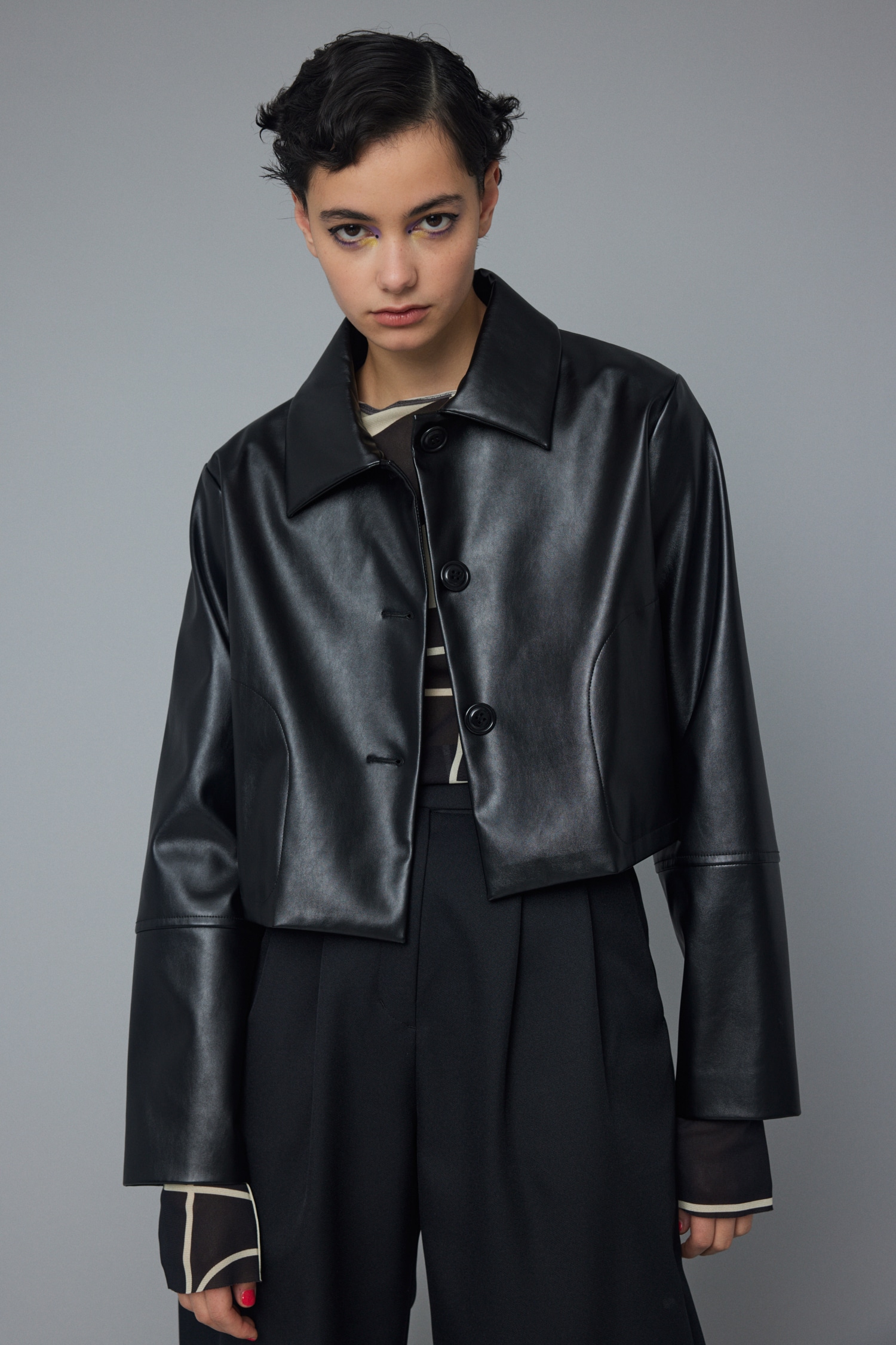 HeRIN.CYE | Fake leather jacket (ジャケット ) |SHEL'TTER WEBSTORE