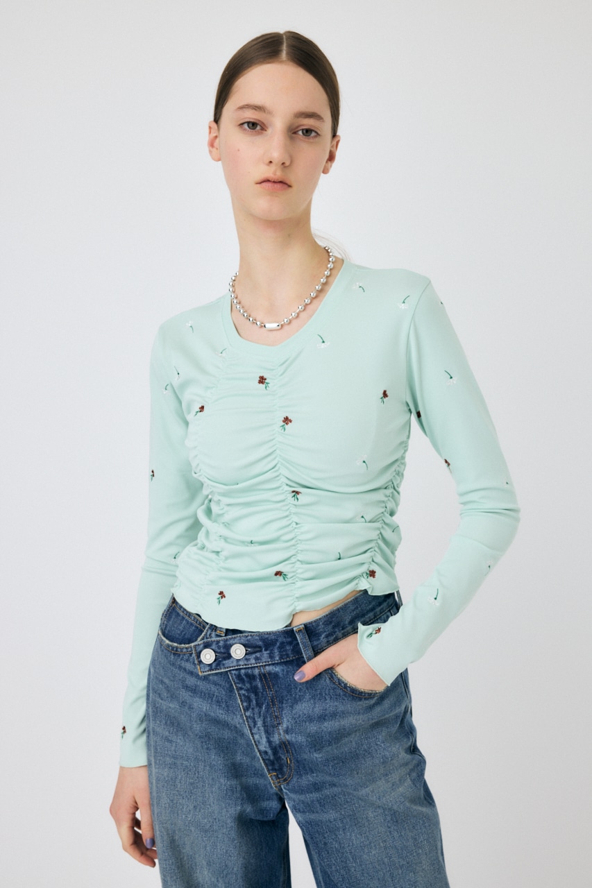 MOUSSY | 【WEB限定/新色登場】FLORAL RANDOM GATHER LS Tシャツ (T