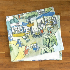11ぴきのねこ マラソン大会 フェイスタオル | 絵本ナビ | グッズ・通販
