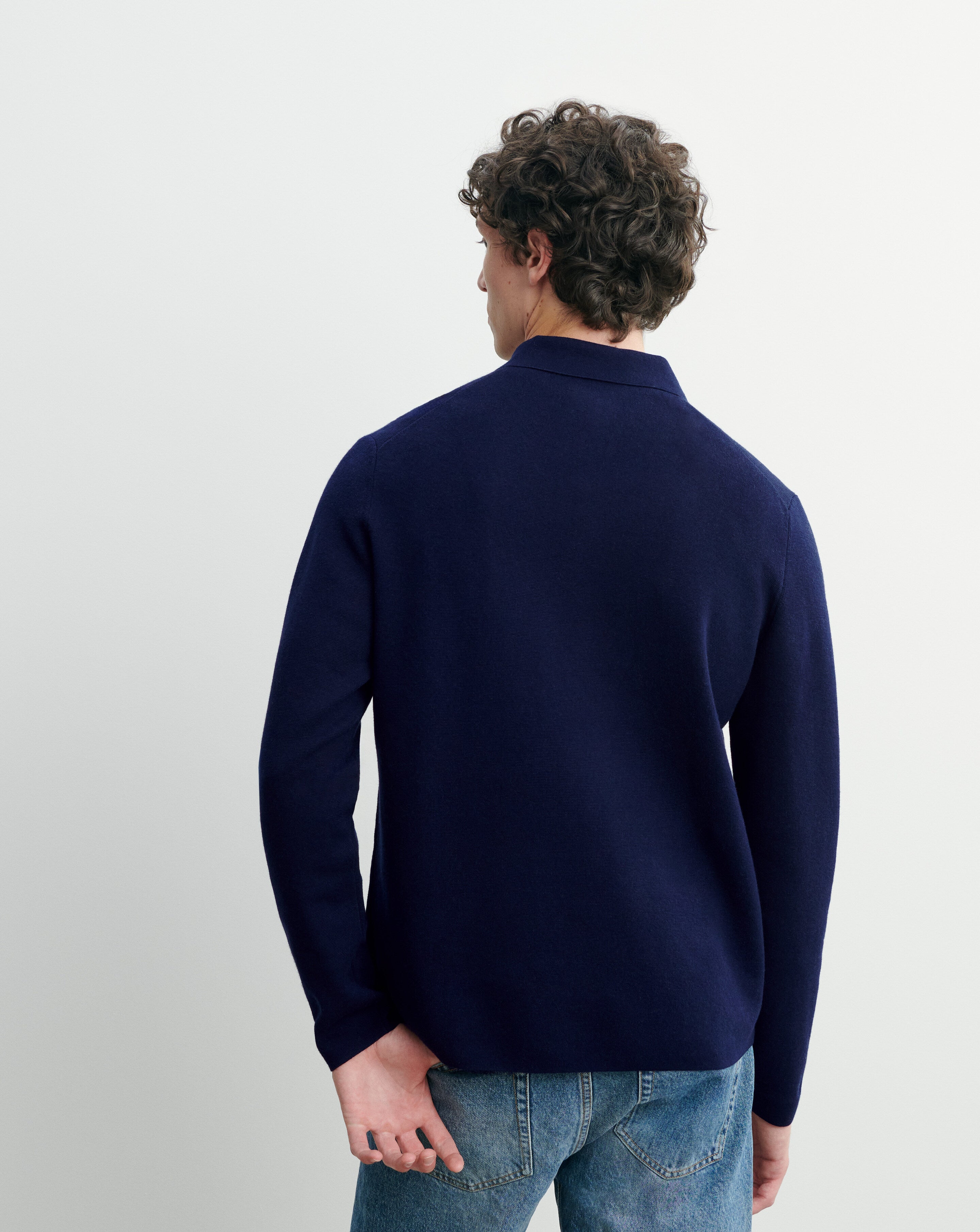 Milan zip polo shirt in Cotton Men navy blue | Eric Bompard