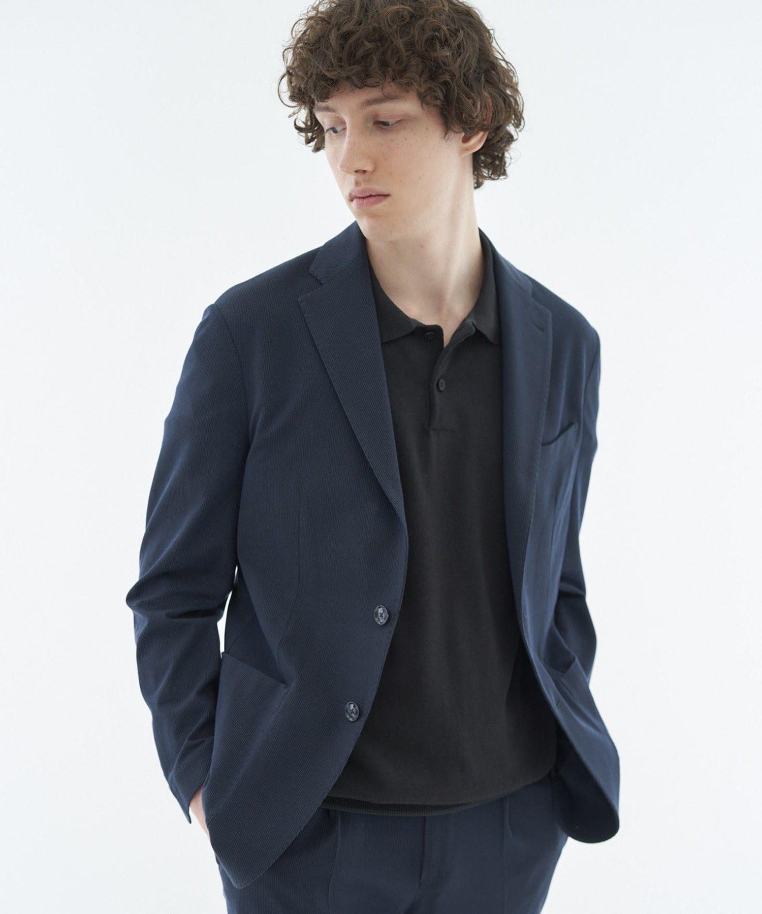 ESTNATION / ジャージーサッカーセットアップジャケット｜ESTNATION