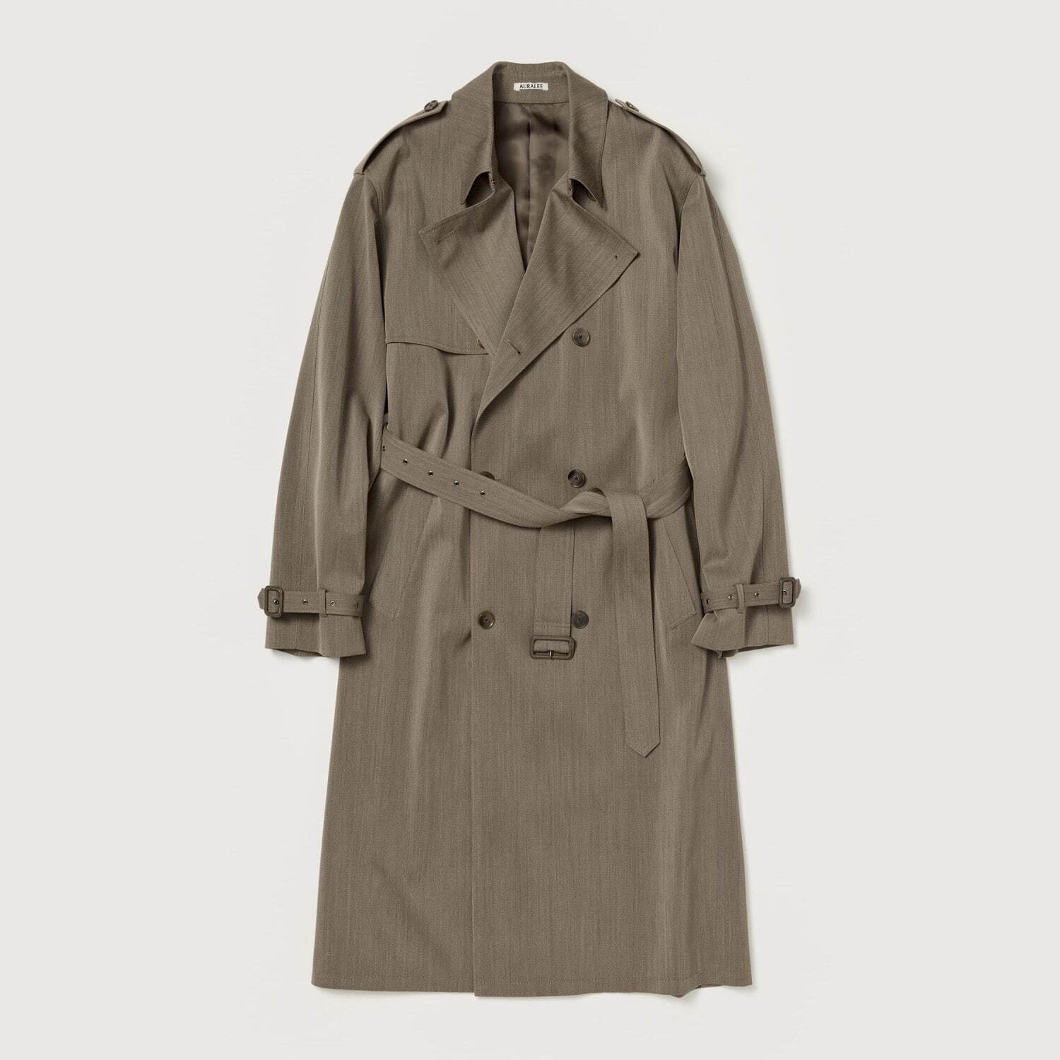 オーラリーの24年秋冬メンズアウター、ダブル仕立てのチェスターコート