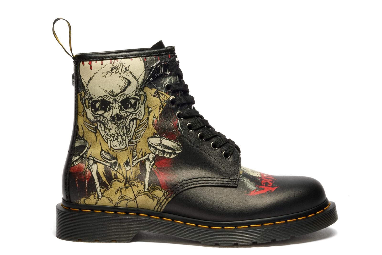 ドクターマーチン新作ブーツ「ロカビリー」スカルやファイヤーの刺繍