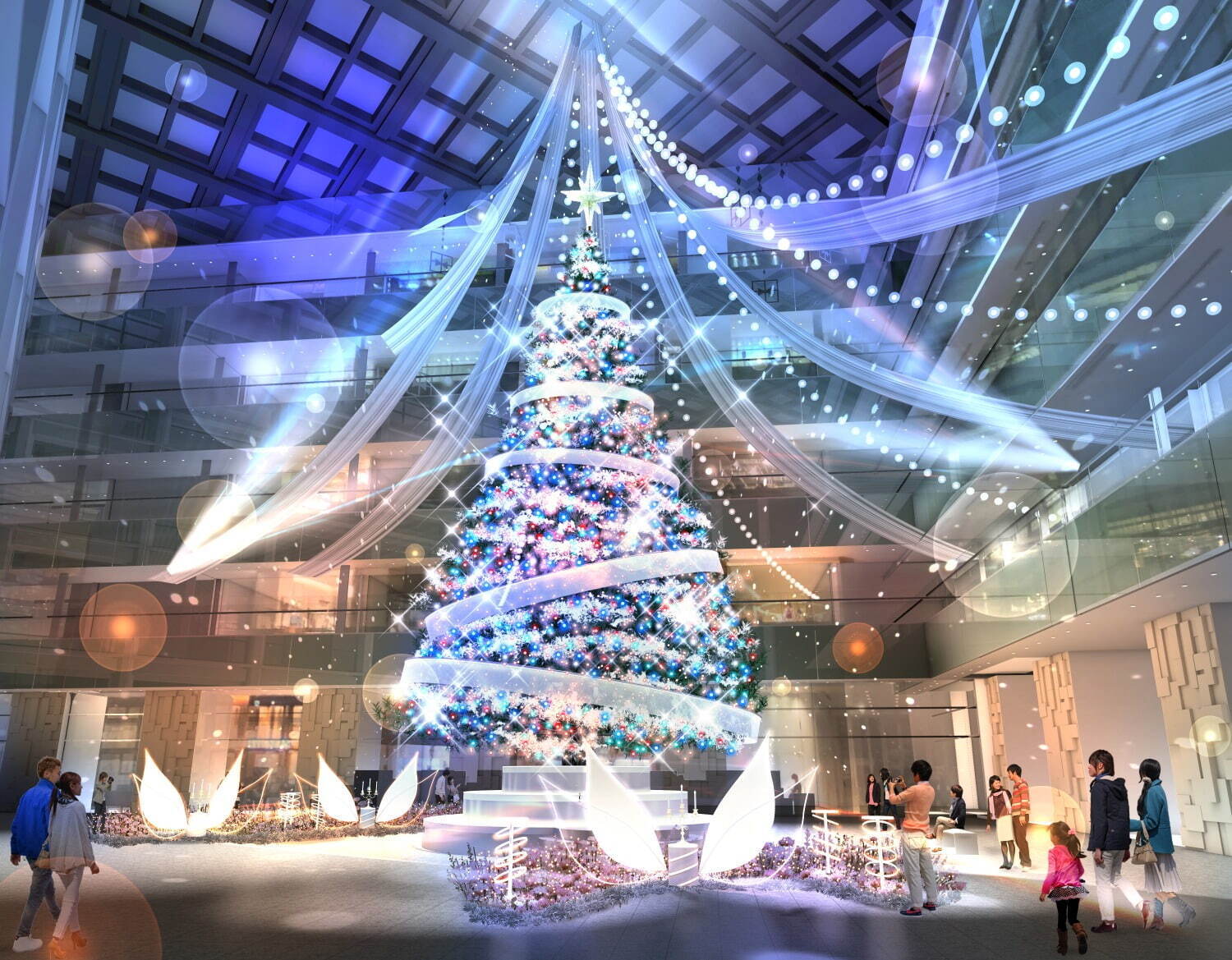 KITTE丸の内24年クリスマスイベント“巨大ツリー”出現、約3万球の光が