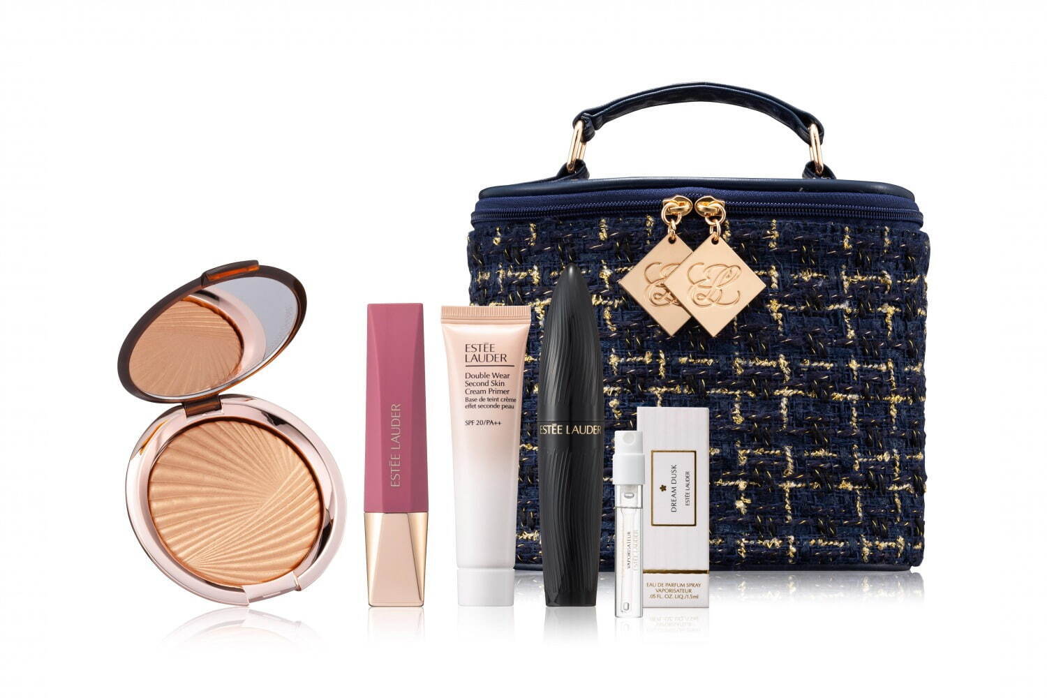 エスティ ローダー24年クリスマスコフレ第3弾、“煌めくツイードポーチ