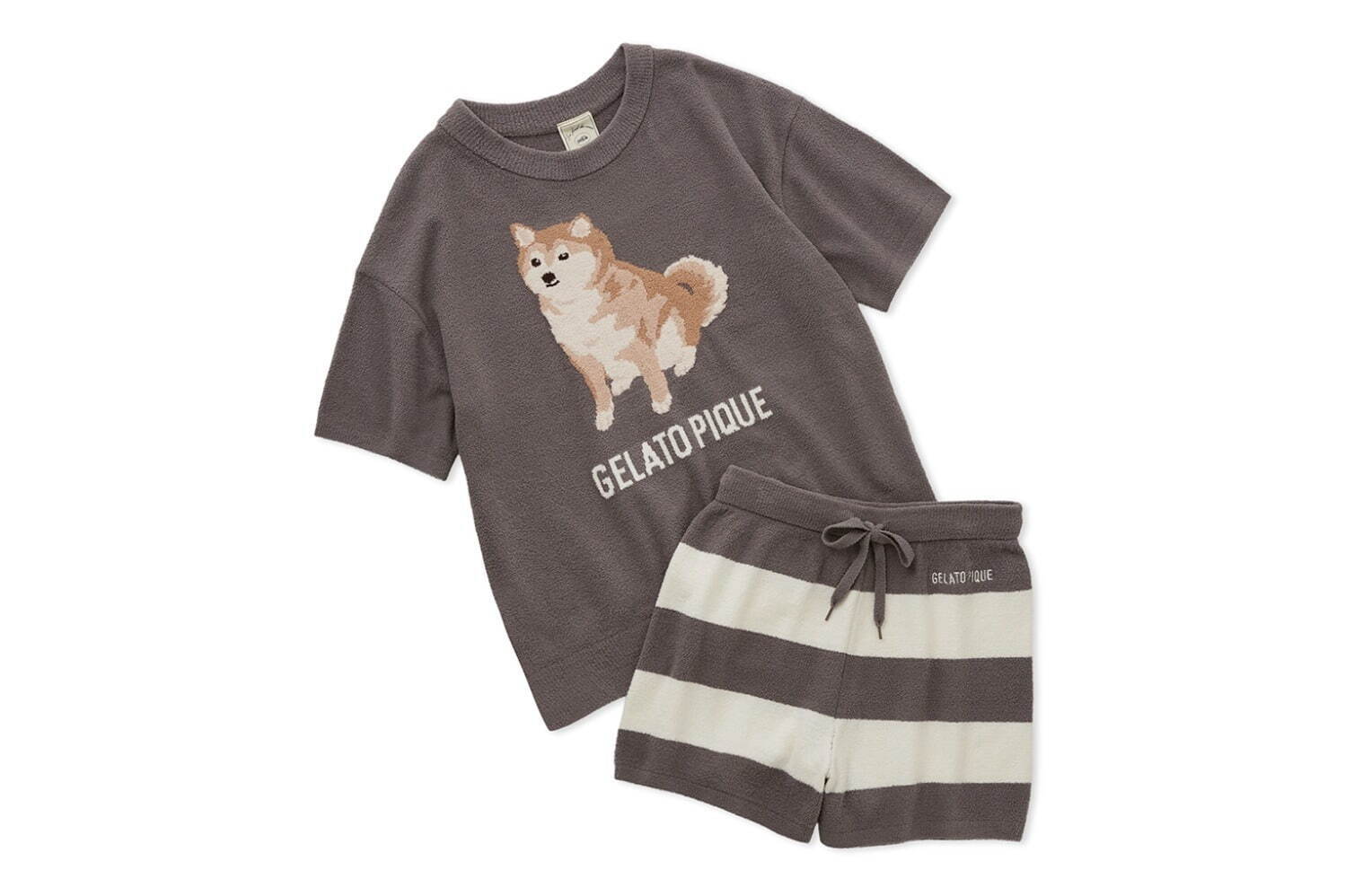 ジェラート ピケ「柴犬」モチーフのルームウェア、セットアップや総柄T