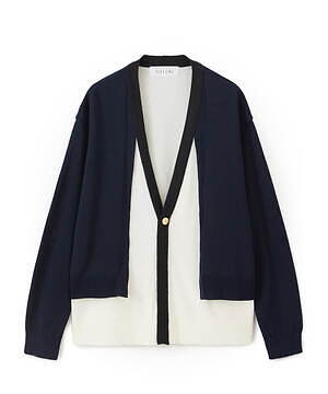 クルニ、レイヤード仕様のカーディガン＆アシンメトリックパーカー