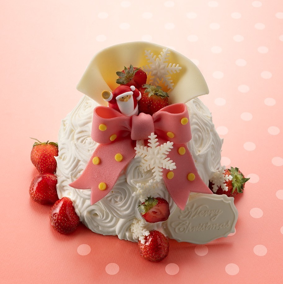 西武池袋本店22年クリスマスケーキ、”大きなリボン”のショートケーキ