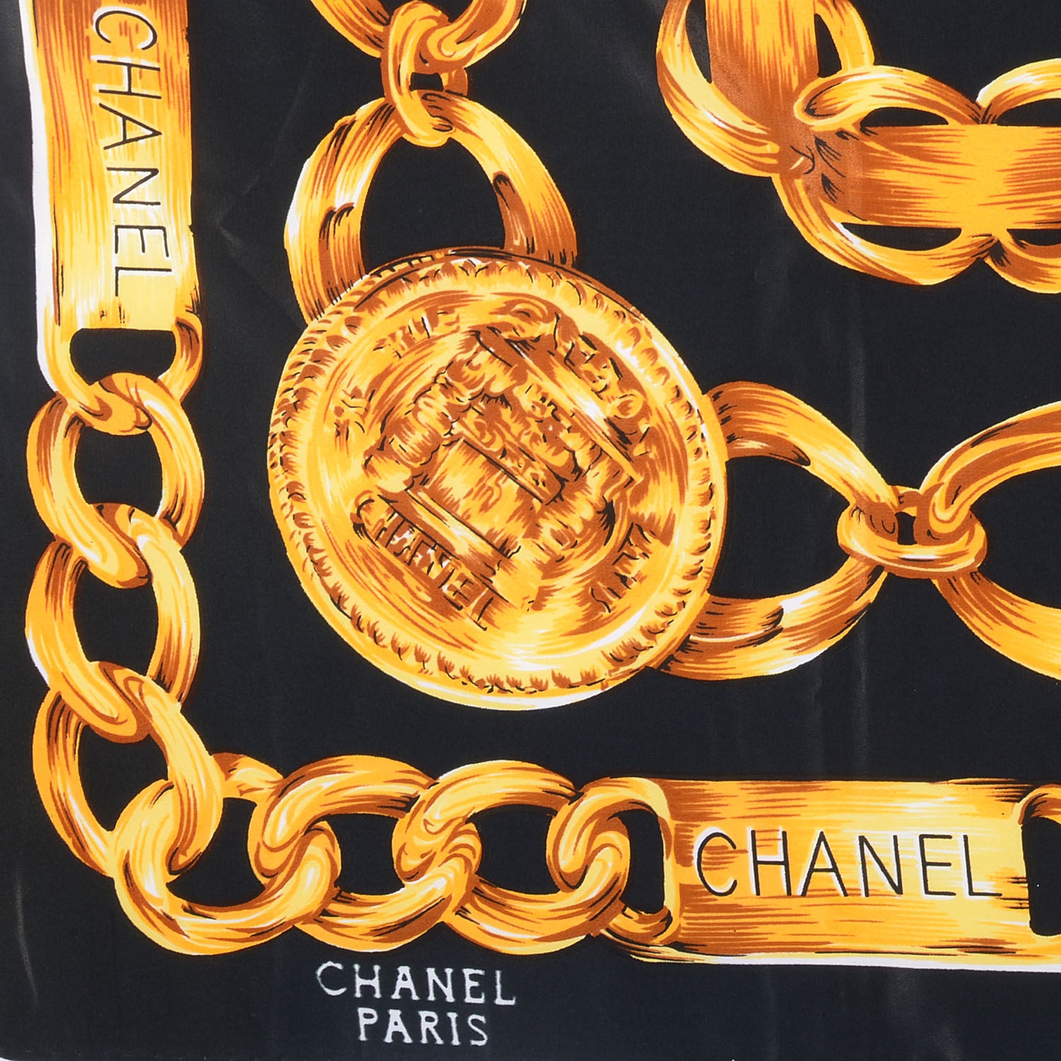 Chanel Silk 31 Rue Cambon Scarf Black Gold 66599 – FASHIONPHILE